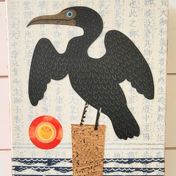 Cormorant Cove 9x12" Original Collage