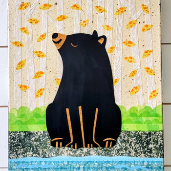 Bear At the River 12x16" Original Collage