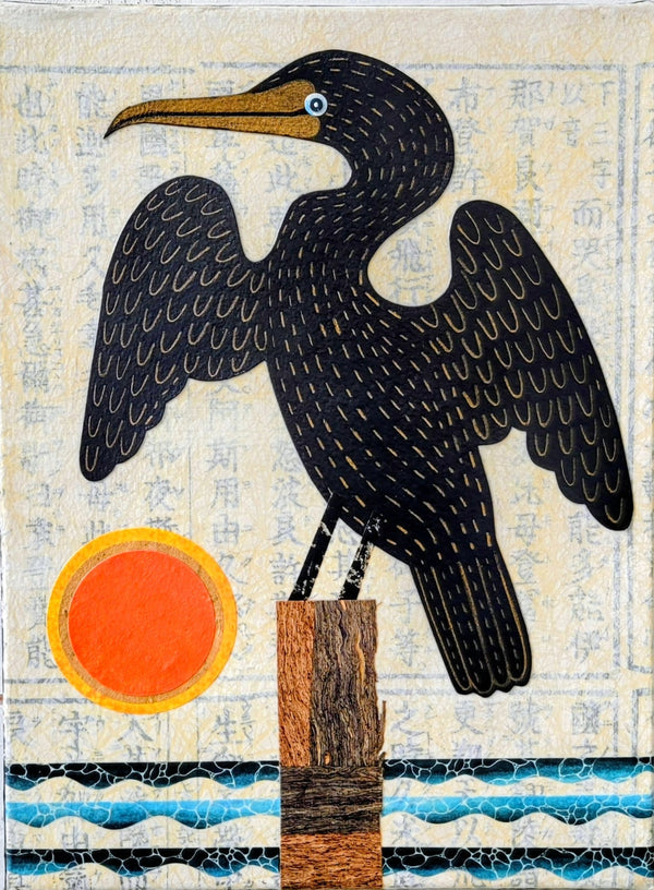 Cormorant Cove 9x12" Original Collage