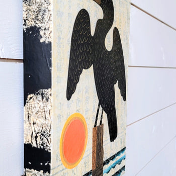 Cormorant Cove 9x12" Original Collage