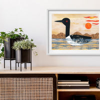 Loon On Lake Print