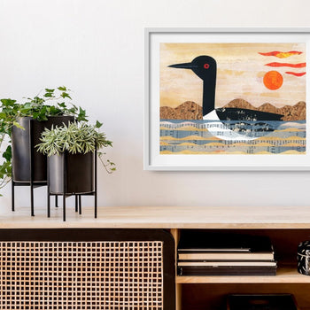 Loon On Lake Print