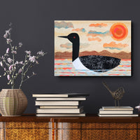 Loon On Lake 12x16" Original Collage