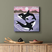 Orca Swim 12x12" Original Collage