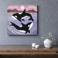 Orca Swim 12x12" Original Collage