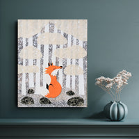 Winter Fox 11x14" Original Collage