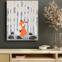 Winter Fox 11x14" Original Collage