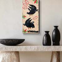 Chatty Crows 6x12" Original Collage