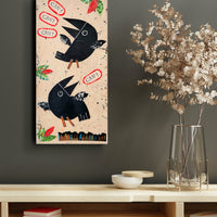 Chatty Crows 6x12" Original Collage