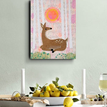 Deer At Dawn 12x16" Original Collage