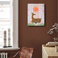 Deer At Dawn 12x16" Original Collage