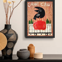 Crow With Fruit and Music 9x12" Original Collage