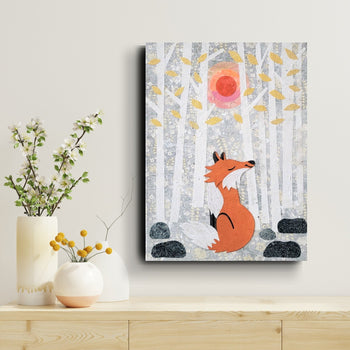 Fox In Winter 12x16" Original Collage