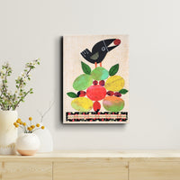 Crow With Fruit 9x12" Original Collage