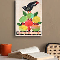 Crow With Fruit 9x12" Original Collage