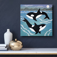 Orca Swim 12x12" Original Collage
