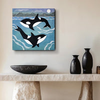 Orca Swim 12x12" Original Collage