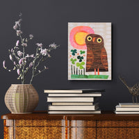 Owl In the Yard 6x8" Original Collage