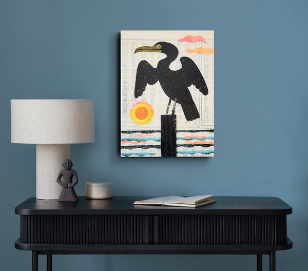 Cormorant Cove 9x12" Original Collage