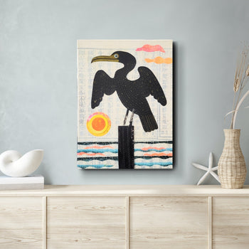 Cormorant Cove 9x12" Original Collage