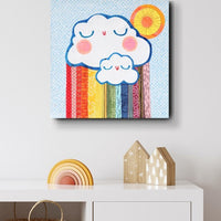 Mama Cloud Baby Cloud 8x8" Original Collage