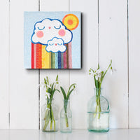 Mama Cloud Baby Cloud 8x8" Original Collage