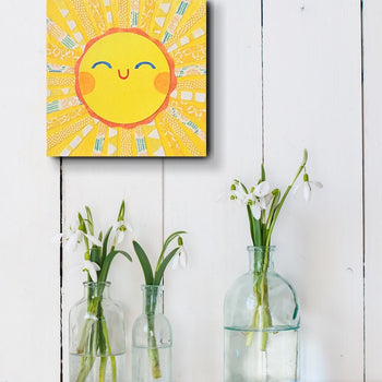 Sunny Sun 6x6" Original Collage