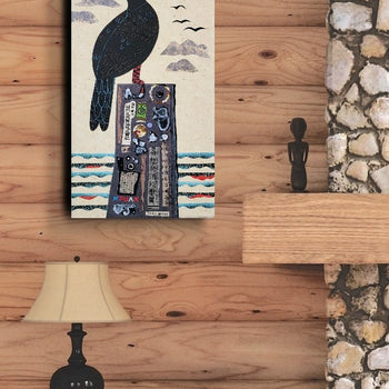 Cormorant Cove 10x20" Original Collage