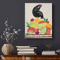 Crow With Fruit 9x12" Original Collage