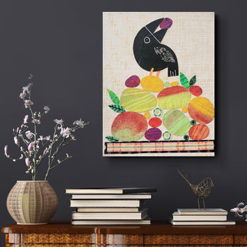 Crow With Fruit 9x12" Original Collage