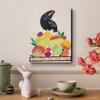 Crow With Fruit 9x12" Original Collage