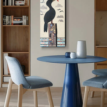 Cormorant Cove 10x20" Original Collage