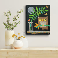 Owlet On a Branch 8x10" Original Collage