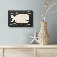 Whale In the Deep Dark Sea 4x6" Original Collage