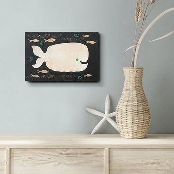 Whale In the Deep Dark Sea 4x6" Original Collage