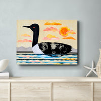 Loon On Lake 12x16" Original Collage