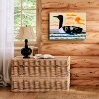 Loon On Lake 12x16" Original Collage