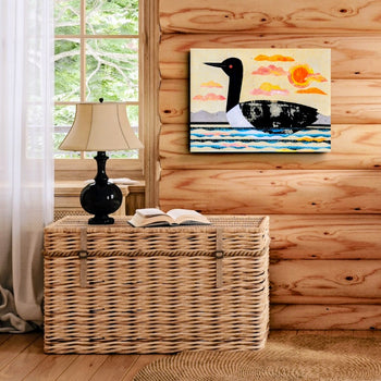 Loon On Lake 12x16" Original Collage
