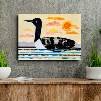 Loon On Lake 12x16" Original Collage
