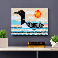 Loon On Lake 12x16" Original Collage