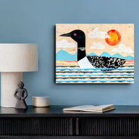 Loon On Lake 12x16" Original Collage
