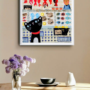 Market Kitty Print Portugal Fish Series