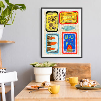 Big Little Tin Fish Print Portugal Fish Series