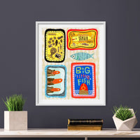 Big Little Tin Fish Print Portugal Fish Series