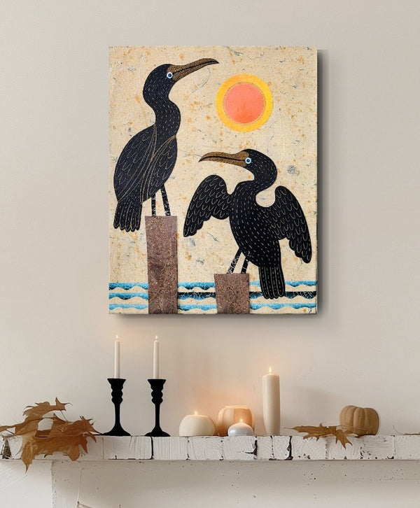 Cormorant Cove 11x14" Original Collage