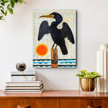 Cormorant Cove 9x12" Original Collage