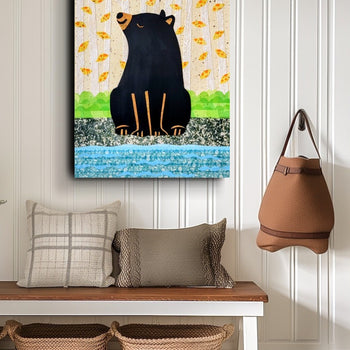 Bear At the River 12x16" Original Collage