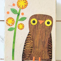 Owlet and Dandies 6x8" Original Collage