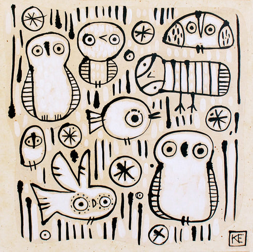 Kate Endle owl original art