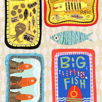 Big Little Tin Fish Print Portugal Fish Series